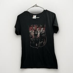 KISS Band T-Shirt Black Bay Island Sportswear XL Rock Concert Tour Tee